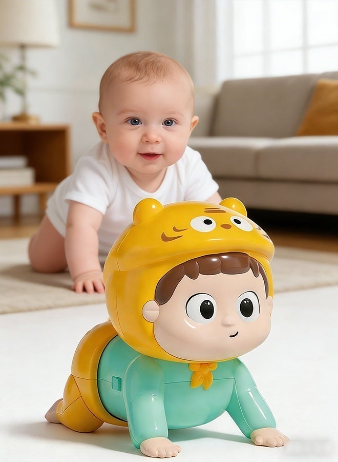 Baby Crawling Toy Electric Baby Music Toy with Music and Light Educational Toy for Baby's Crawling and Head Lifting Infant Tummy Time Toy Sensory Development Toy Fun Crawling Doll Enhance Cognitive Skills and Motor Coordination Crawling Toy  Ideal Gift for 0-3-6 7 8 9 10 12-18 Month - Image 3